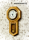 1:12 Dollhouse miniature wooden American regulator wall working clock - various colors