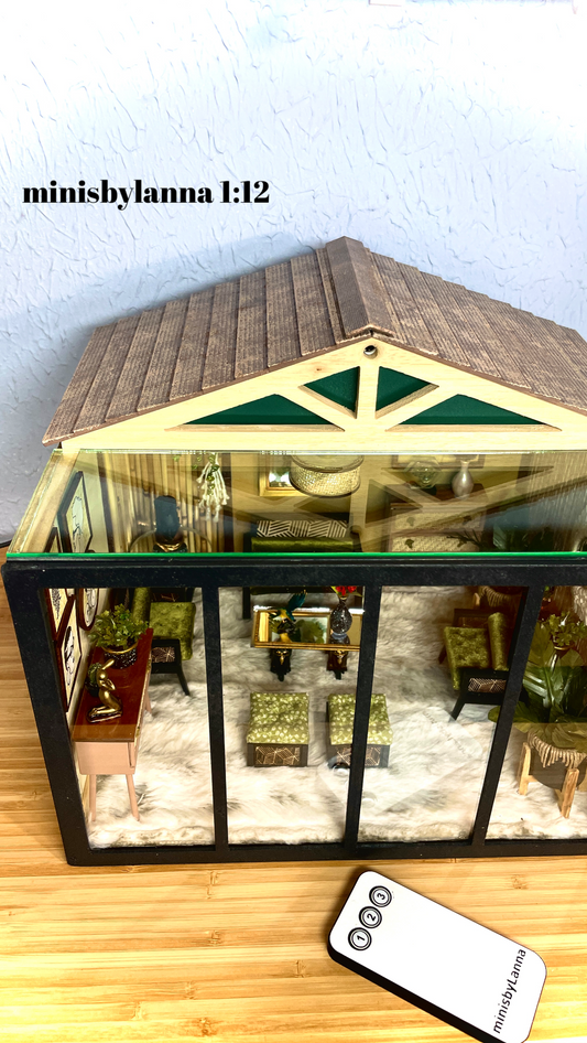 1:12 Dollhouse roombox diorama African room - Decorated or Remote Controlled or Fully Furnished
