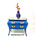 1:12 Dollhouse miniature Art Deco blue chest of drawers