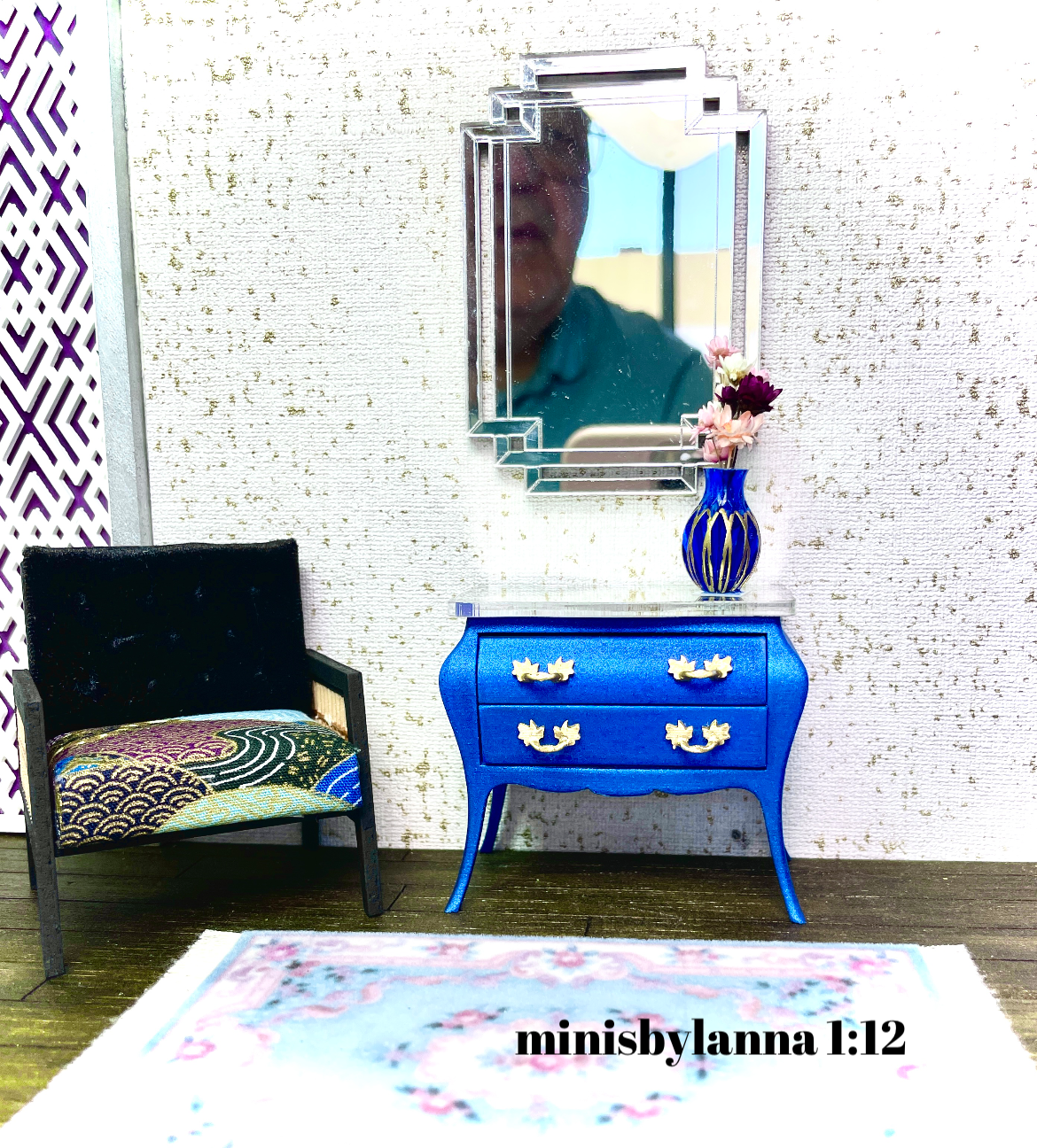 1:12 Dollhouse miniature modern wall mirror Melli collection