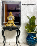 1:12 Dollhouse miniature French ormolu mantel working clock