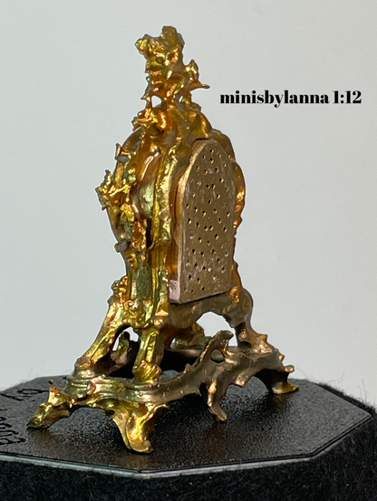 1:12 Dollhouse miniature French ormolu mantel working clock
