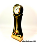 1:12 Dollhouse miniature Swedish Mora Dalarna longcase working clock Black