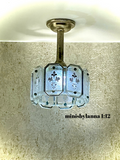 1:12 Dollhouse chandelier mid century crystal mirror panels working MAGIC LED