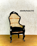 1:12 Dollhouse miniature Victorian rattan Black chair various color cushion