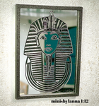 1:12 Dollhouse miniature Tutankhamun engraved mirror wall picture frame