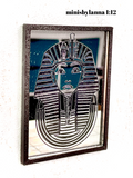 1:12 Dollhouse miniature Tutankhamun engraved mirror wall picture frame