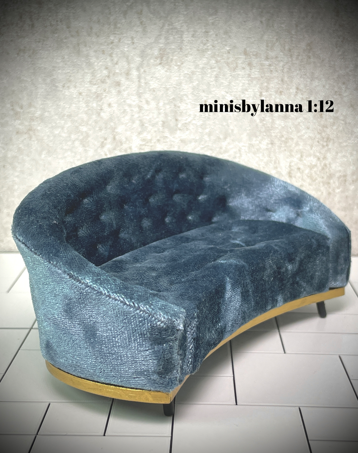 1:12 Dollhouse miniature modern sofa velvet - various colors
