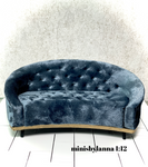 1:12 Dollhouse miniature modern sofa velvet - various colors