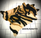 1:12 Dollhouse miniature tiger faux leather shape floor rug