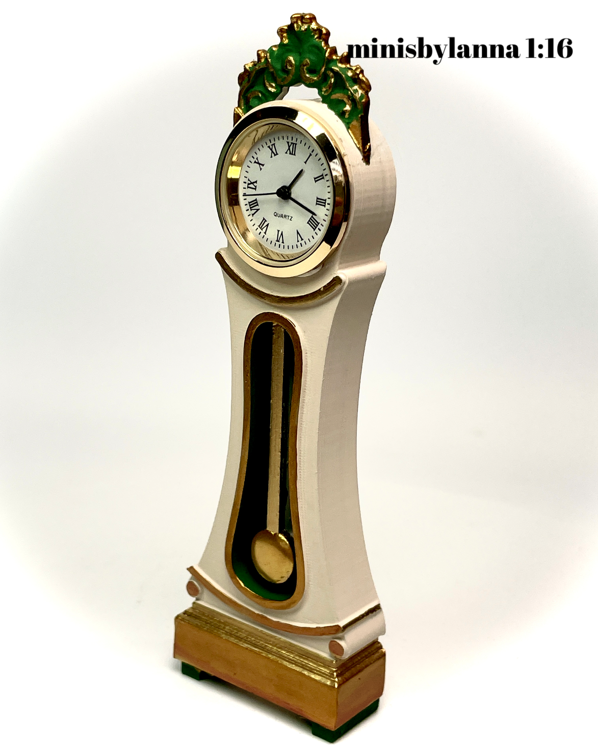 1:16 Dollhouse Swedish Mora longcase working clock various colors - Lundby scale