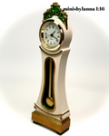 1:16 Dollhouse Swedish Mora longcase working clock cream green - Lundby scale