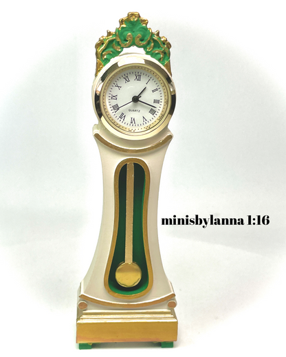 1:16 Dollhouse Swedish Mora longcase working clock various colors - Lundby scale