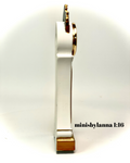 1:16 Dollhouse Swedish Mora longcase working clock white gray - Lundby scale