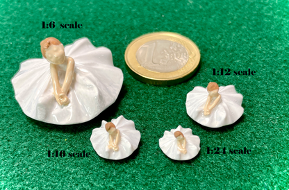 1:24 Dollhouse miniature sitting ballerina sculpture - Half Scale