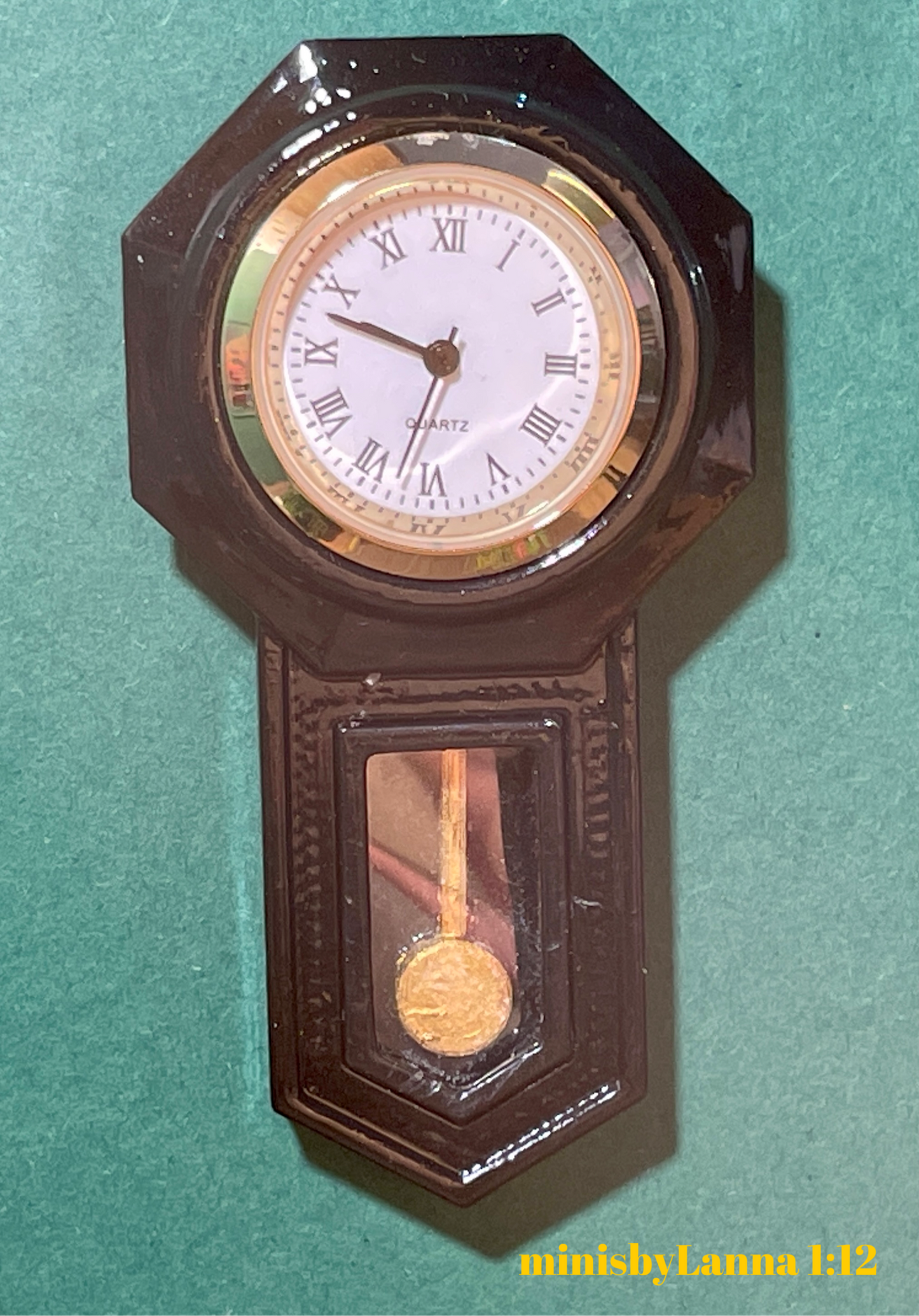 1:12 Dollhouse miniature wooden American regulator wall working clock - various colors
