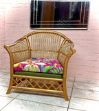 1:6 Dollhouse miniature cane rattan armchair Pink Paradise