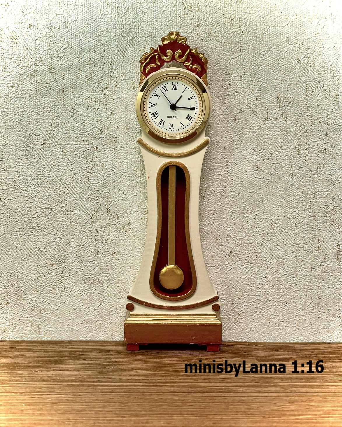 1:16 Dollhouse Swedish Mora longcase working clock various colors - Lundby scale