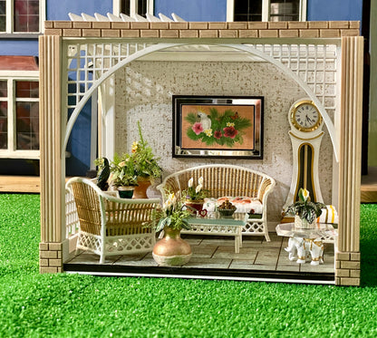 1:12 Dollhouse roombox Gazebo Diorama Art Box with moving pergolas roof cover - Various Models