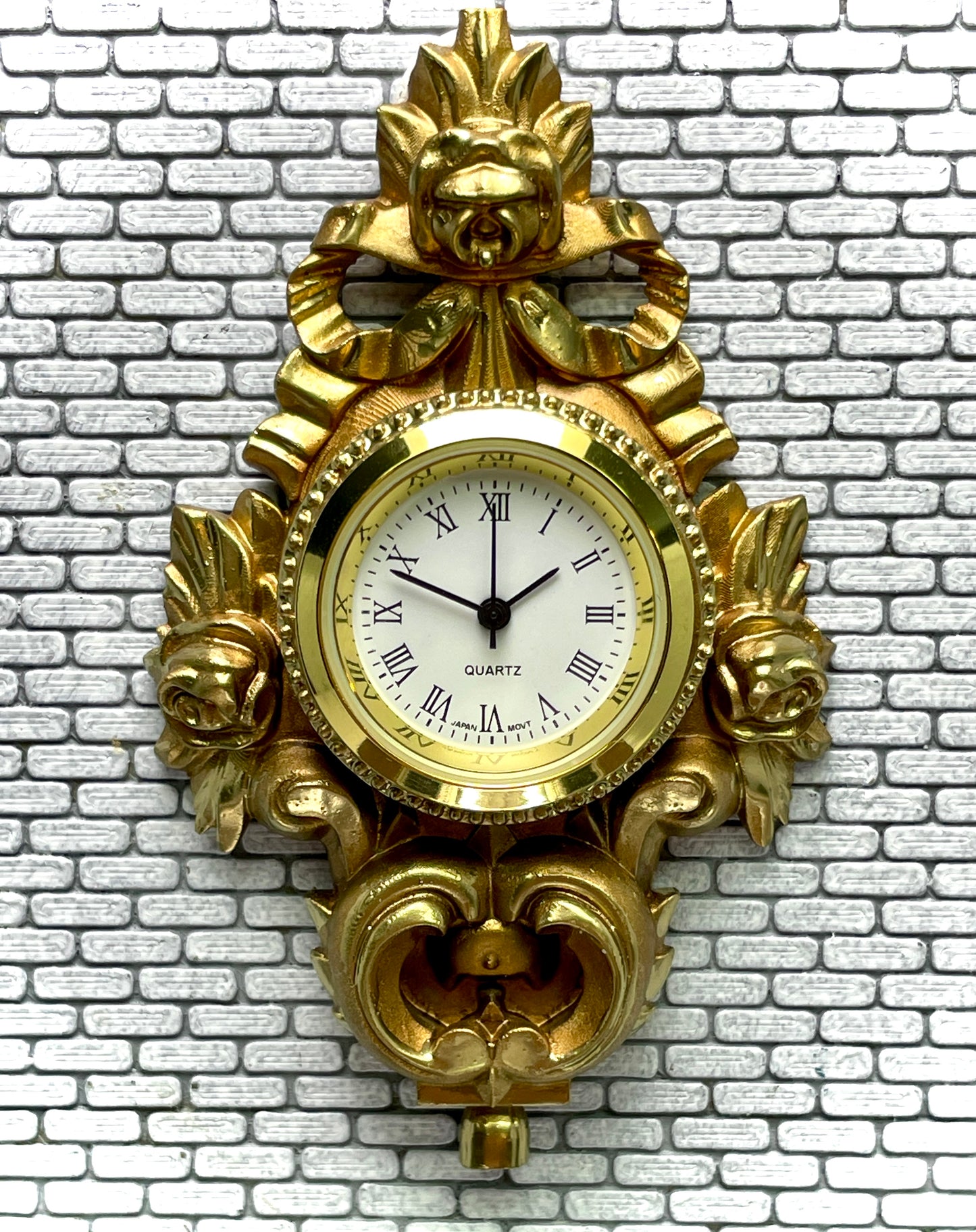 1:12 Dollhouse miniature Swedish Cartel wall working clock – Hand Painted