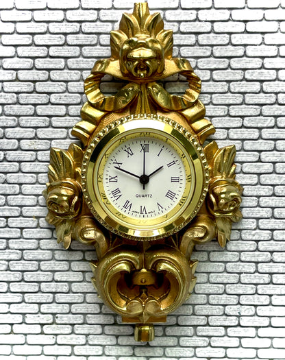 1:12 Dollhouse miniature Swedish Cartel wall working clock – Hand Painted