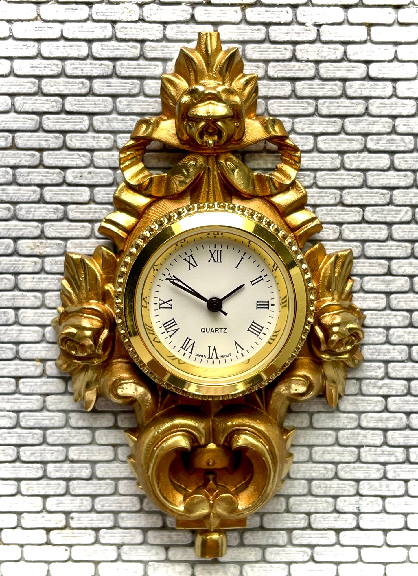 1:12 Dollhouse miniature Swedish Cartel wall working clock – Hand Painted