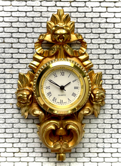 1:12 Dollhouse miniature Swedish Cartel wall working clock – Hand Painted