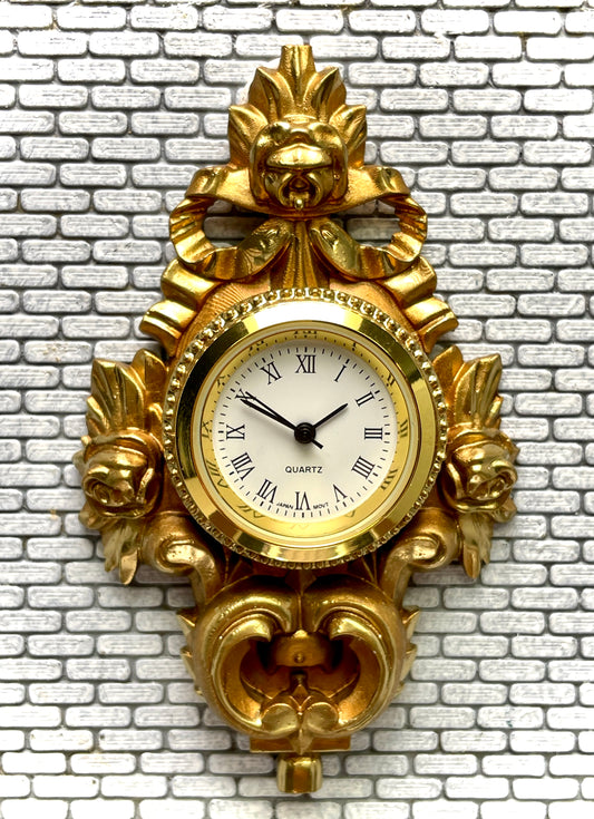 1:12 Dollhouse miniature Swedish Cartel wall working clock – Hand Painted