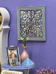 1:12 Dollhouse miniature wall hanging gray framed mandala