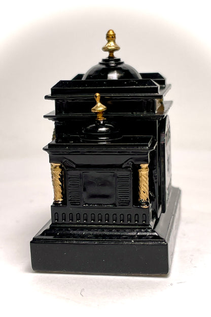 1:12 Dollhouse miniature French marble mantel working clock – Hand Painted