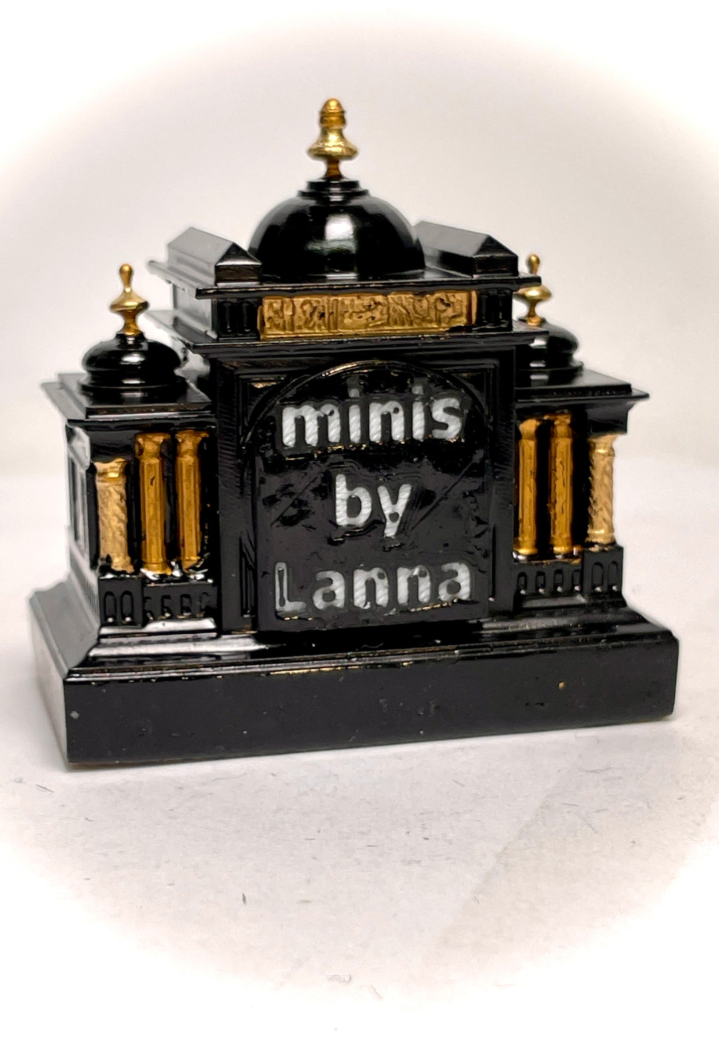 1:12 Dollhouse miniature French marble mantel working clock – Hand Painted