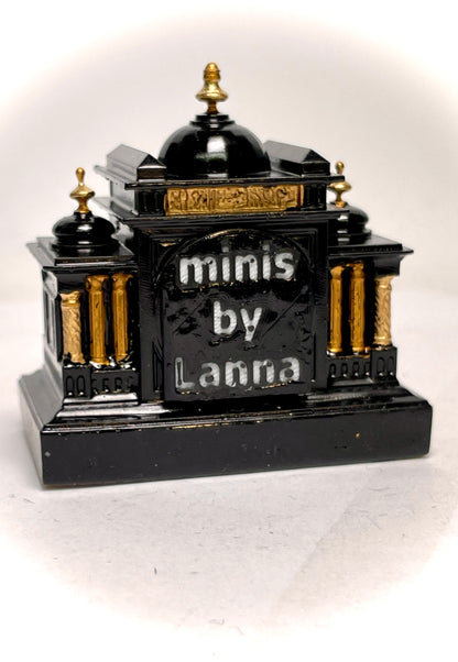 1:12 Dollhouse miniature French marble mantel working clock – Hand Painted