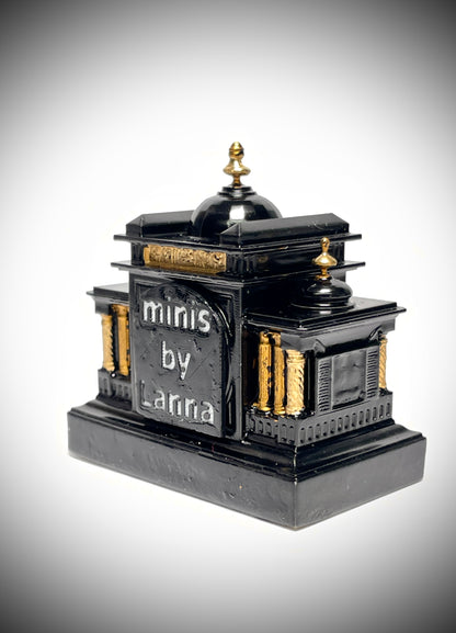 1:12 Dollhouse miniature French marble mantel working clock – Hand Painted