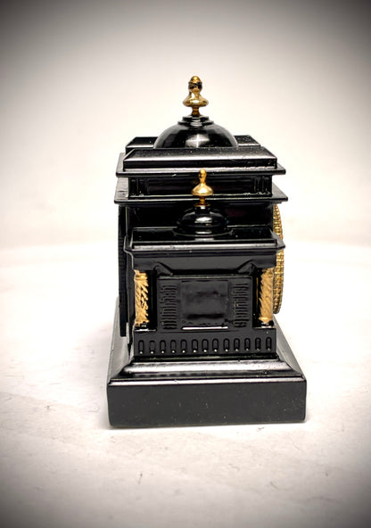 1:12 Dollhouse miniature French marble mantel working clock – Hand Painted