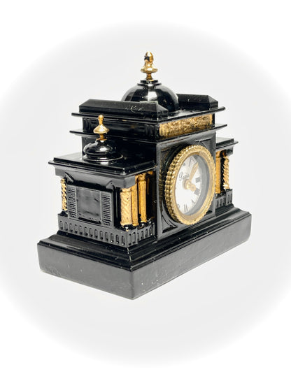 1:12 Dollhouse miniature French marble mantel working clock – Hand Painted