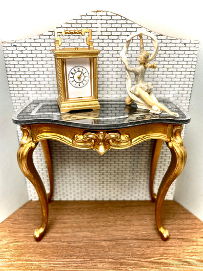 1:6 Dollhouse miniature elegant French carriage clock