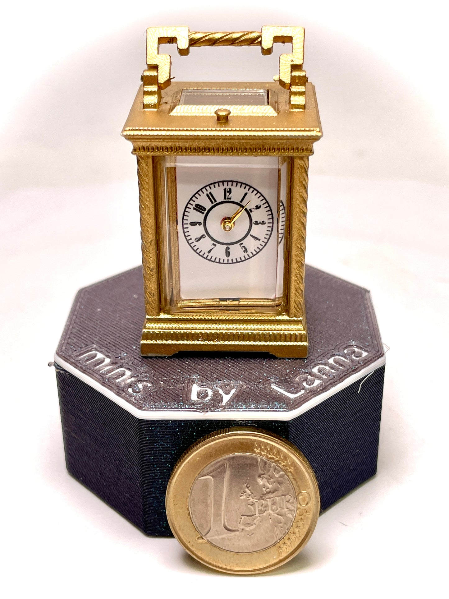 1:6 Dollhouse miniature elegant French carriage clock