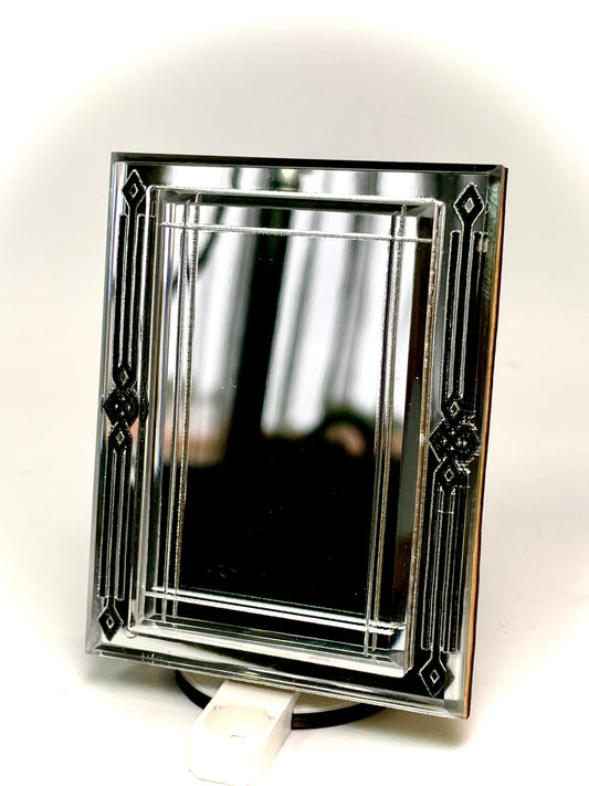 1:12 Dollhouse miniature modern engraved wall mirror