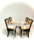 1:12 Dollhouse miniature black dinning room set - Table and 4 chairs - various colors