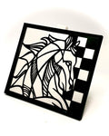 1:12 Dollhouse miniature chess horse engraved mirror wall picture frame