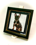 1:12 Dollhouse miniature cute dog on a mirrored frame wall picture