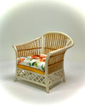 1:12 Dollhouse cane rattan pearl autumn roses furniture