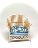 1:12 Dollhouse cane rattan pearl tropical blue furniture