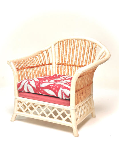 1:12 Dollhouse cane rattan pearl tropical cerise furniture