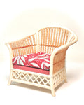 1:12 Dollhouse cane rattan pearl tropical cerise furniture