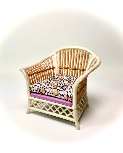1:12 Dollhouse cane rattan pearl spring lilac furniture
