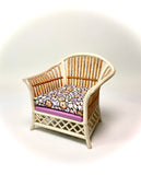 1:12 Dollhouse cane rattan pearl spring lilac furniture