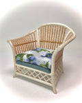 1:12 Dollhouse cane rattan pearl blue violets furniture