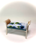 1:12 Dollhouse cane rattan pearl blue violets furniture