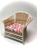 1:12 Dollhouse cane rattan pearl petit rose flowers furniture